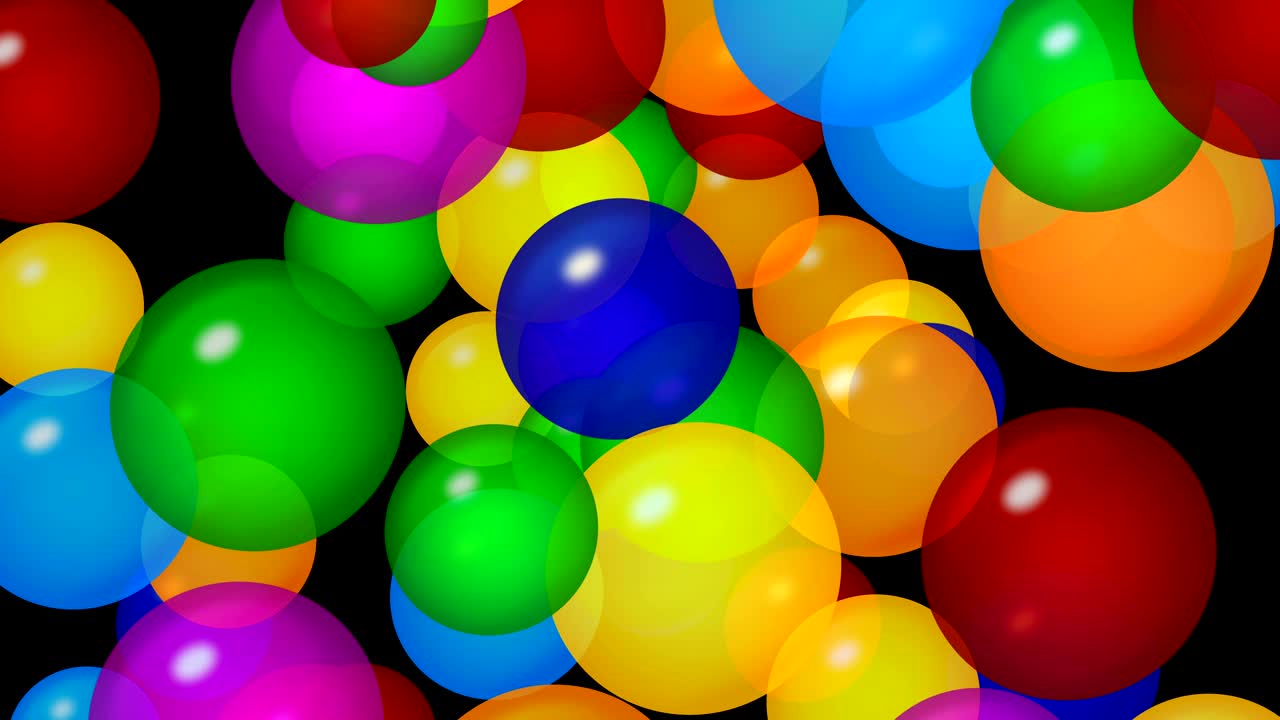 burbujas coloridas sobre un fondo negro