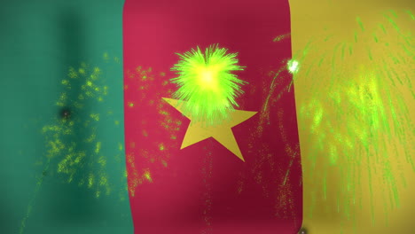 animation of confetti over flag of cameroon