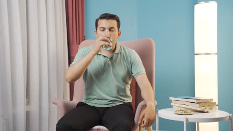 man drinking water for healthy life.