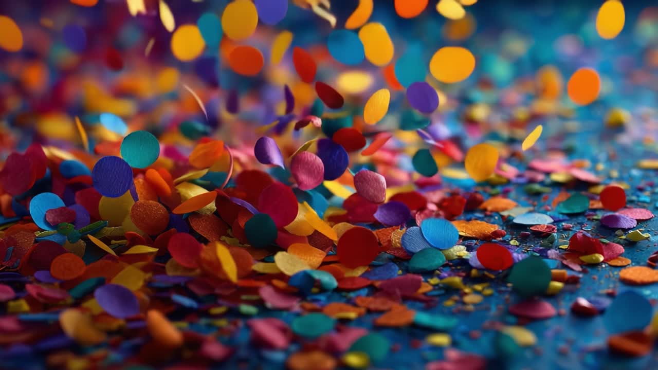 A Vibrant Explosion of Colorful Confetti Sprinkles Across a Surface, Capturing the Essence of Celebration and Joy in a Festive Setting