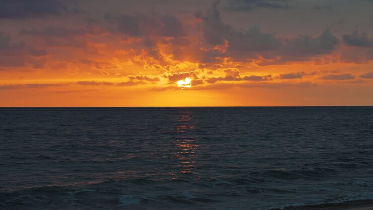 Sunset in Mexico of sea