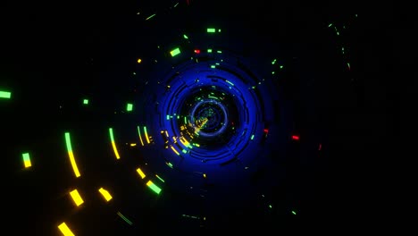volando en un túnel de bucle de ciencia ficción abstracto.