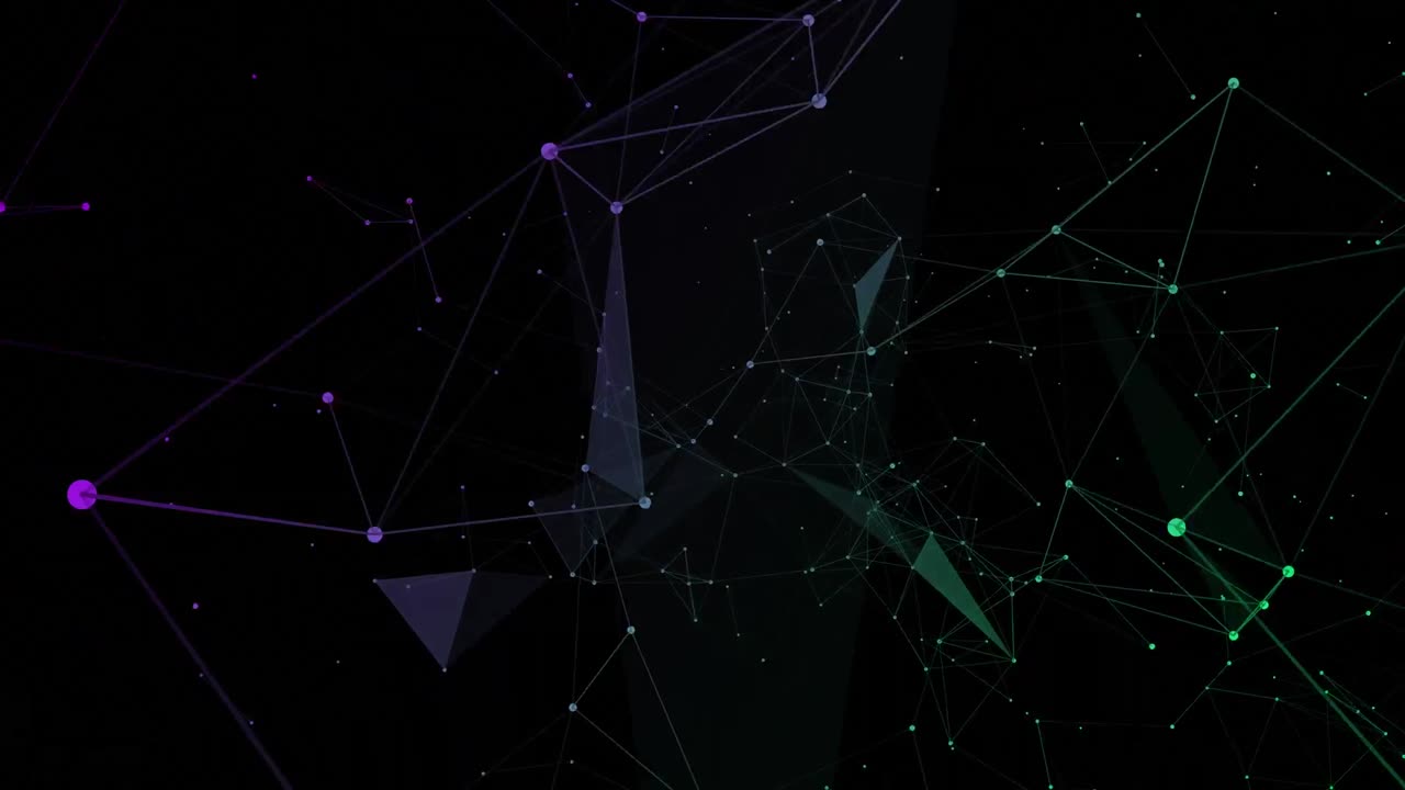 Animation of moving shapes over black background