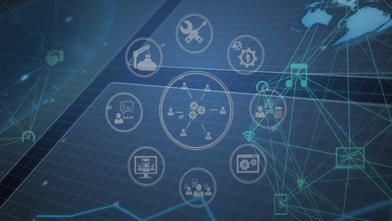 animación de la red de conexiones a través de la red