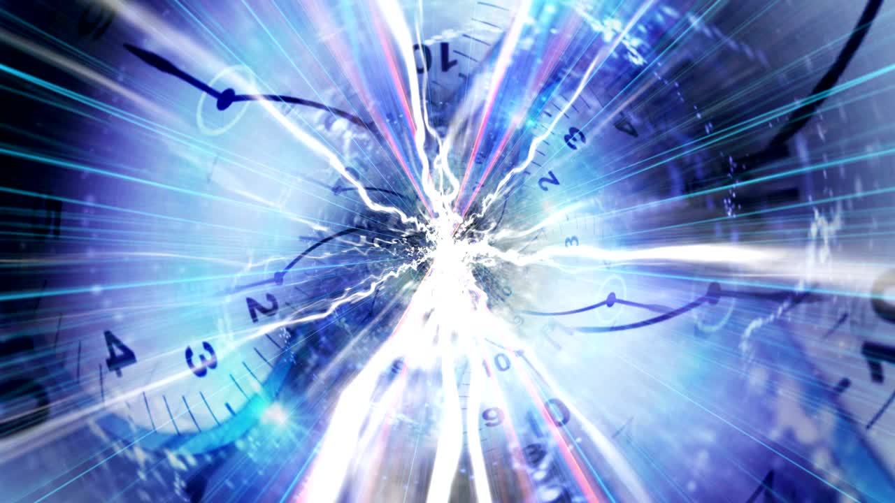 터널 시계 애니메이션, 렌더링, 시간 여행 컨셉