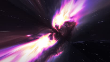 travel through a wormhole through time and space animation