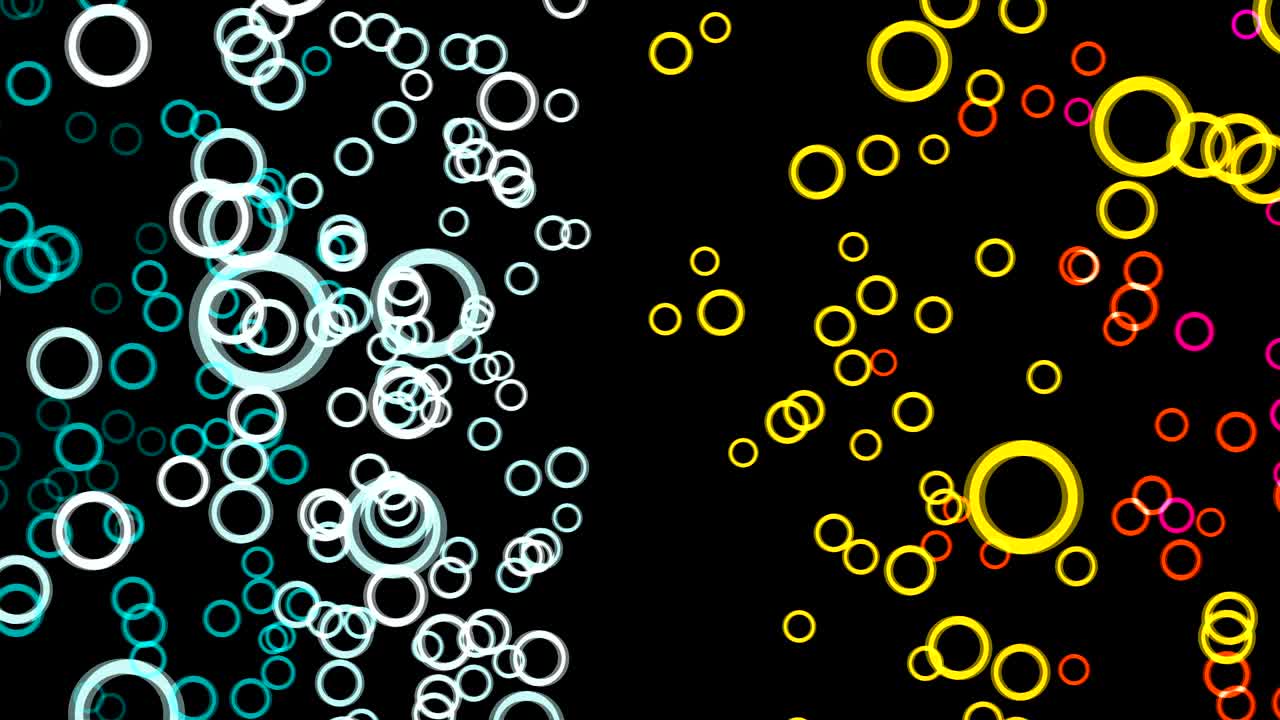 animación de círculos de trazos modernos. ilustración digital colorida