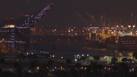 An-overview-of-San-Pedro-harbor-in-Los-Angeles-California-at-night