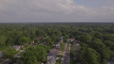 Vista-Aérea-Del-Barrio-Suburbano-En-Ladue-En-St