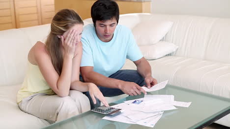 a couple doing their accounts