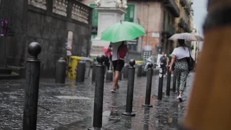 rainy summer day in naples, italy