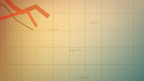 Animación-Del-Procesamiento-De-Datos-Estadísticos-A-Través-De-La-Red-Grid-Contra-Un-Fondo-Degradado-Naranja.