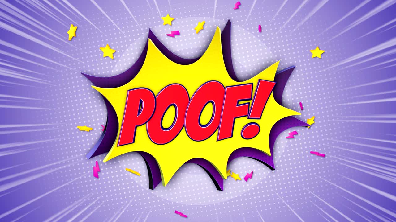 animación de balón de texto y habla cómico, con alfa mate, bucle