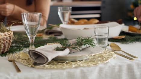 empty plate for guest at christmas eve