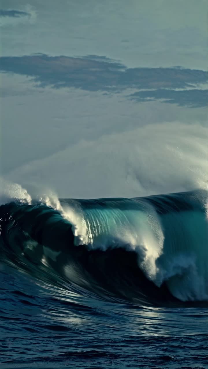 Powerful Ocean Wave Breaking and Crashing