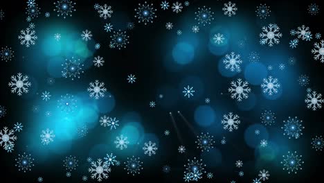 Animation-of-christmas-snowflakes-falling-on-black-background