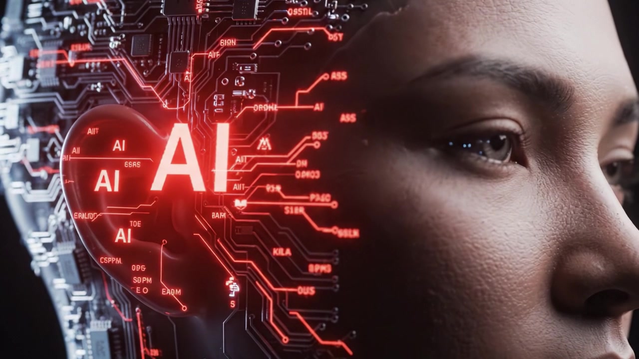Exploring the Intersection of Humanity and Technology: A Visual Journey through the Evolution of Artificial Intelligence Represented in a Digital Face
