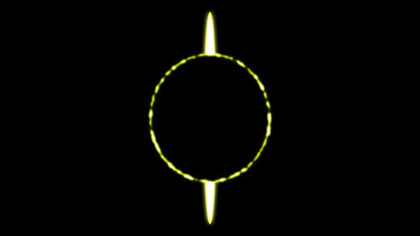 Animation-Eines-Leuchtend-Gelben-Kreises-Auf-Schwarzem-Hintergrund