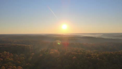 sunrise flyaway shot from drone - 4k