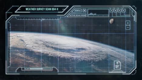 hurricane in the atmosphere of earth - futuristic computer hud