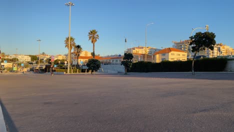 young man skating on the ramp with strong style in estoril, são pedro