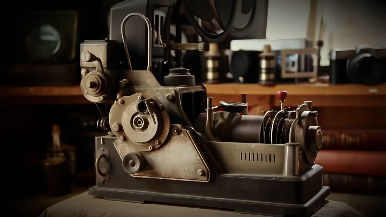 Vintage Film Projector on Display