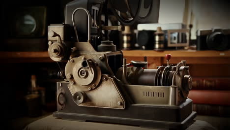 vintage film projector on display