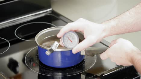 Checking-the-temperature-of-melted-wax-used-for-homemade-candle-making