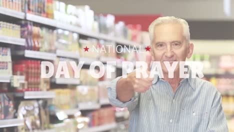 animación del día nacional de oración sobre los hombres mayores en la tienda