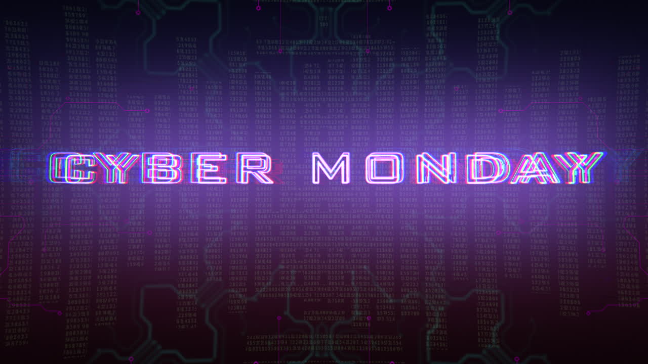 Cyber Monday with computer numbers and lines