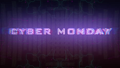 lunes cibernético con números y líneas de computadora