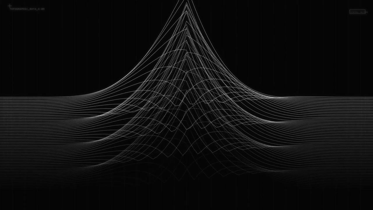 Abstract Digital Waveform Animation on Dark Background