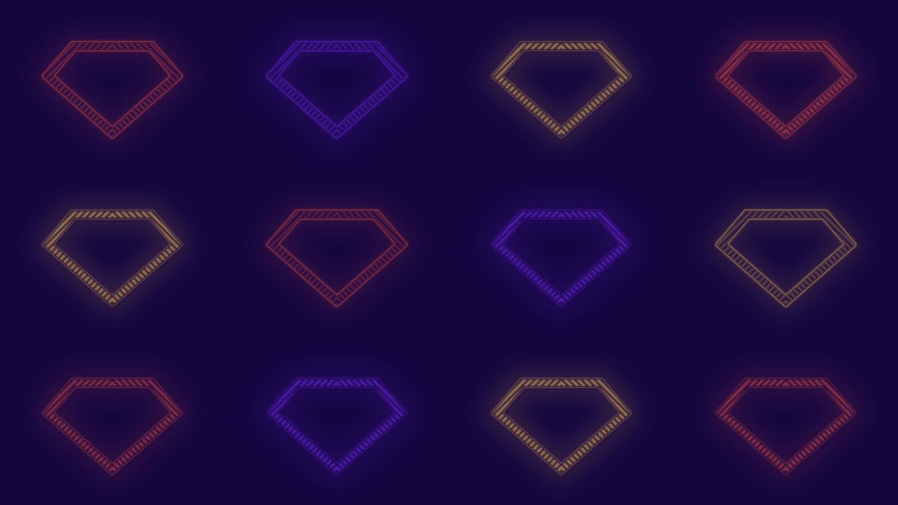 Neon colorful retro diamond pattern
