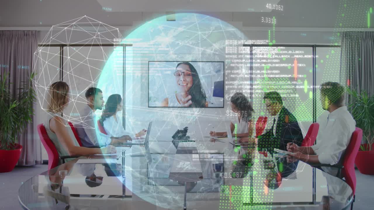 animación del globo, estadísticas y procesamiento de datos sobre diversos empresarios