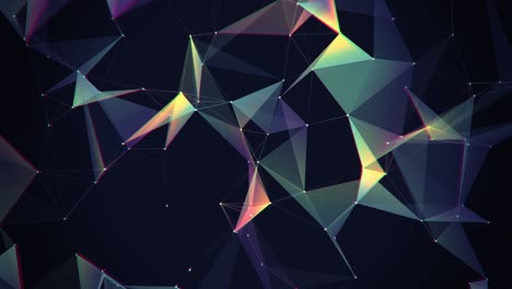geometric abstract background with connected line and dots animation loop