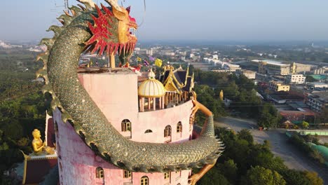 4k close up wat samphran temple at dawn