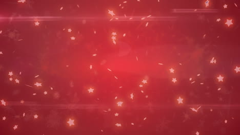 赤いフィルターで背景に落ちる星のアニメーション