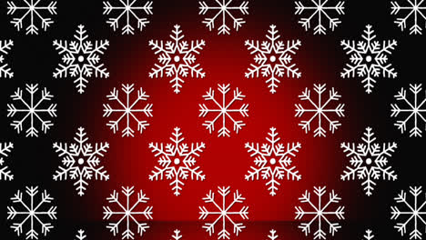 Animation-of-falling-snowflakes-on-red-background