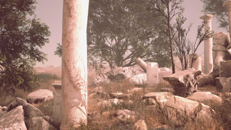 Antiguas-Ruinas-Romanas-Con-Estatuas-Rotas