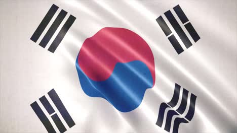 realistic waving flag of south korea,  flag background animation