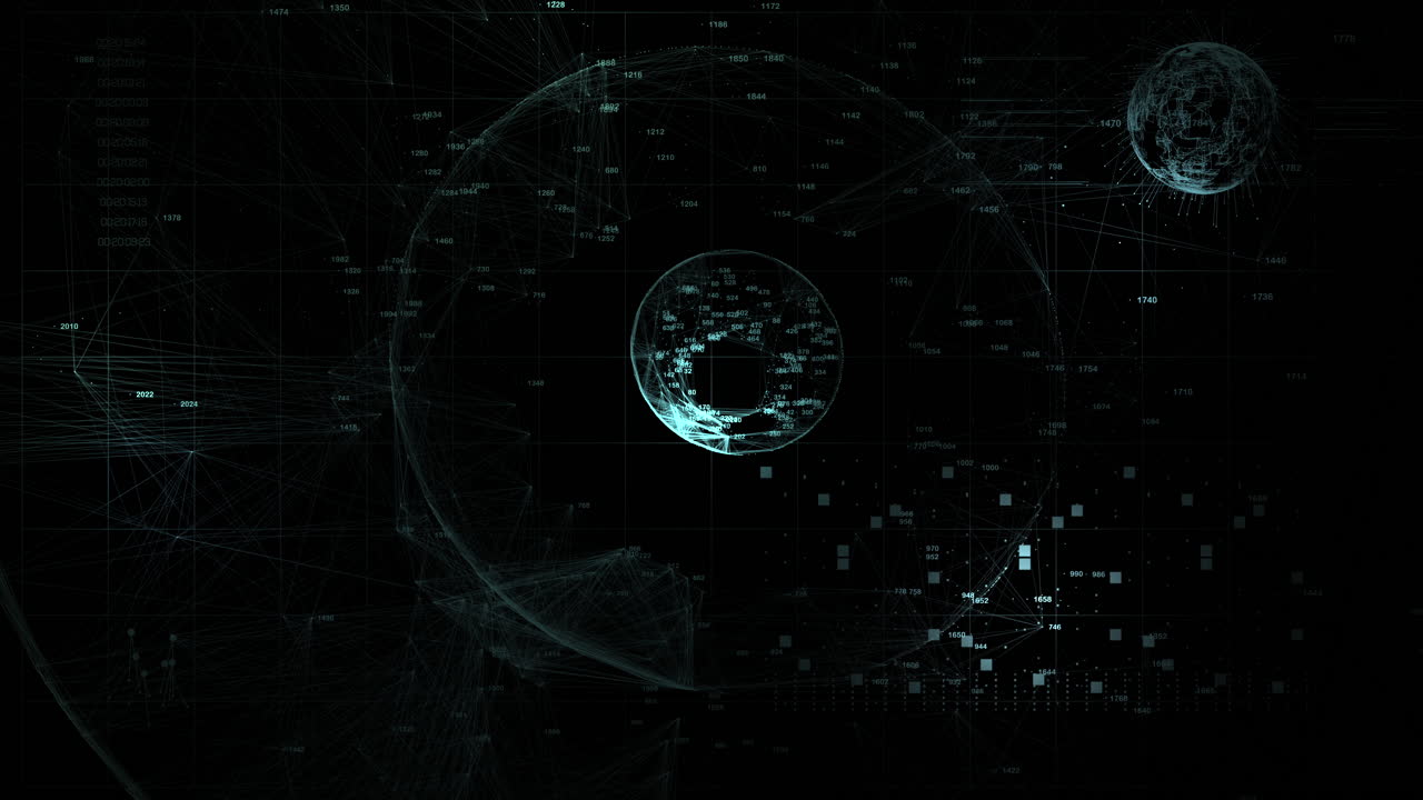 High-tech interface featuring world map tracking and scanning elements. Conceptual visualization for AGI surveillance and national security