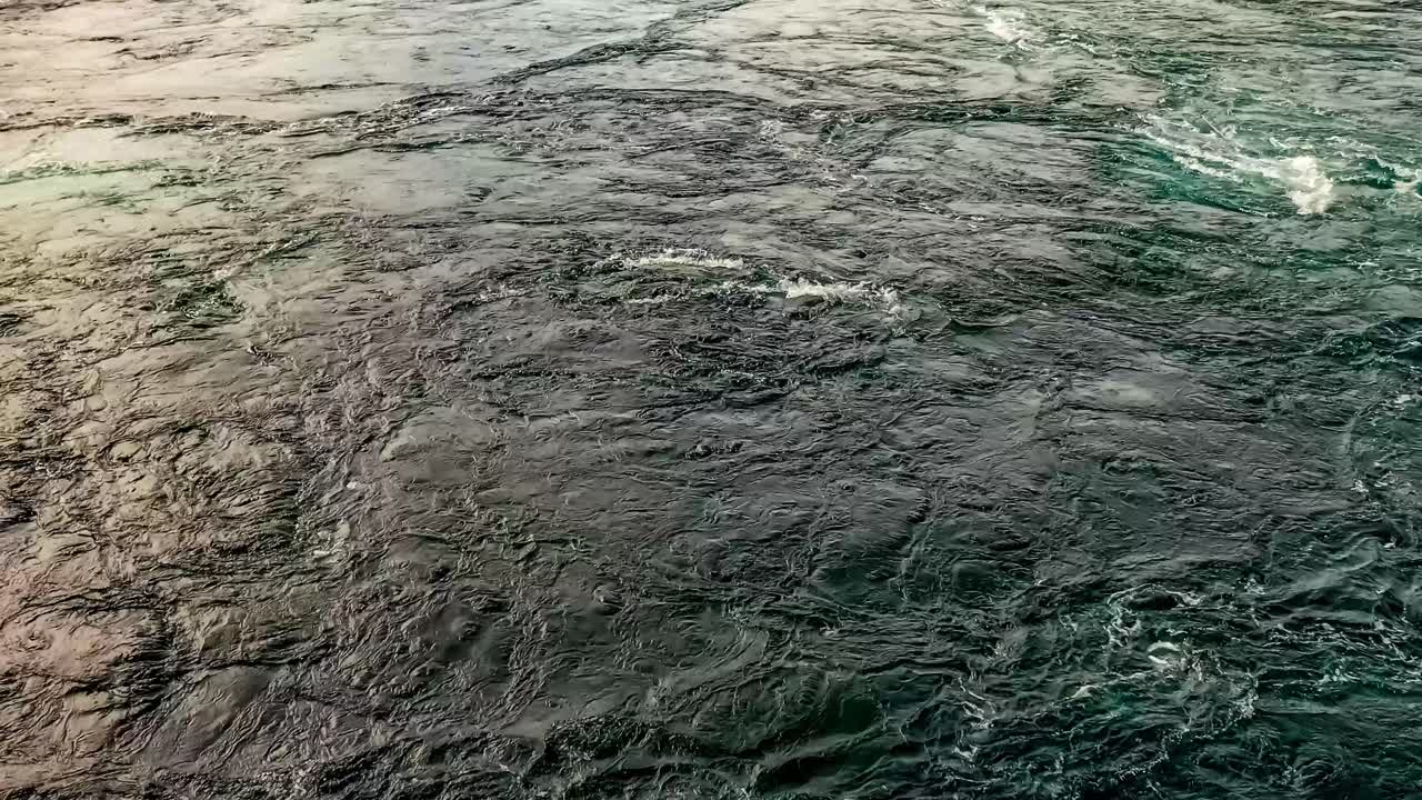 Waves of water of the river and the sea meet each other during high tide and low tide.