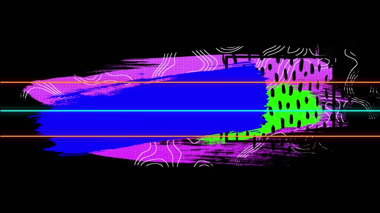 Animazione di grafiche geometriche colorate su sfondo nero