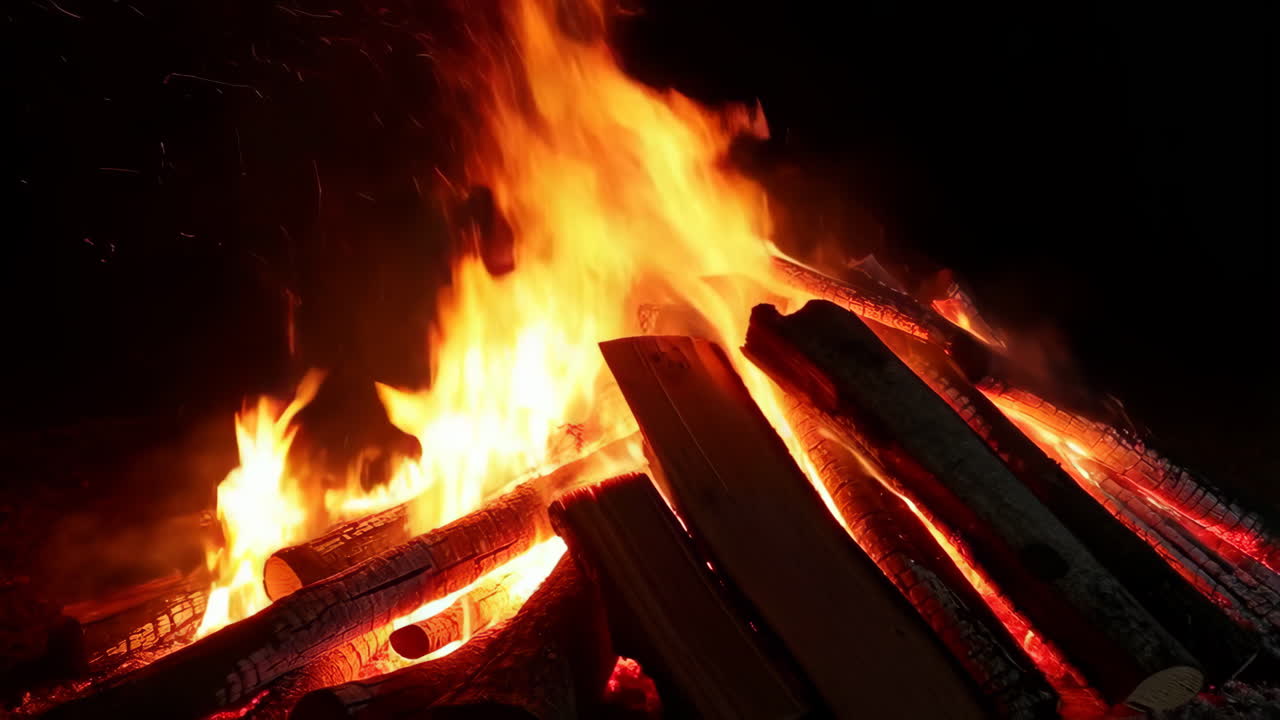 Large Bonfire at Night