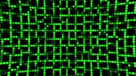 Shining green lines bulbs balls led panel animated background