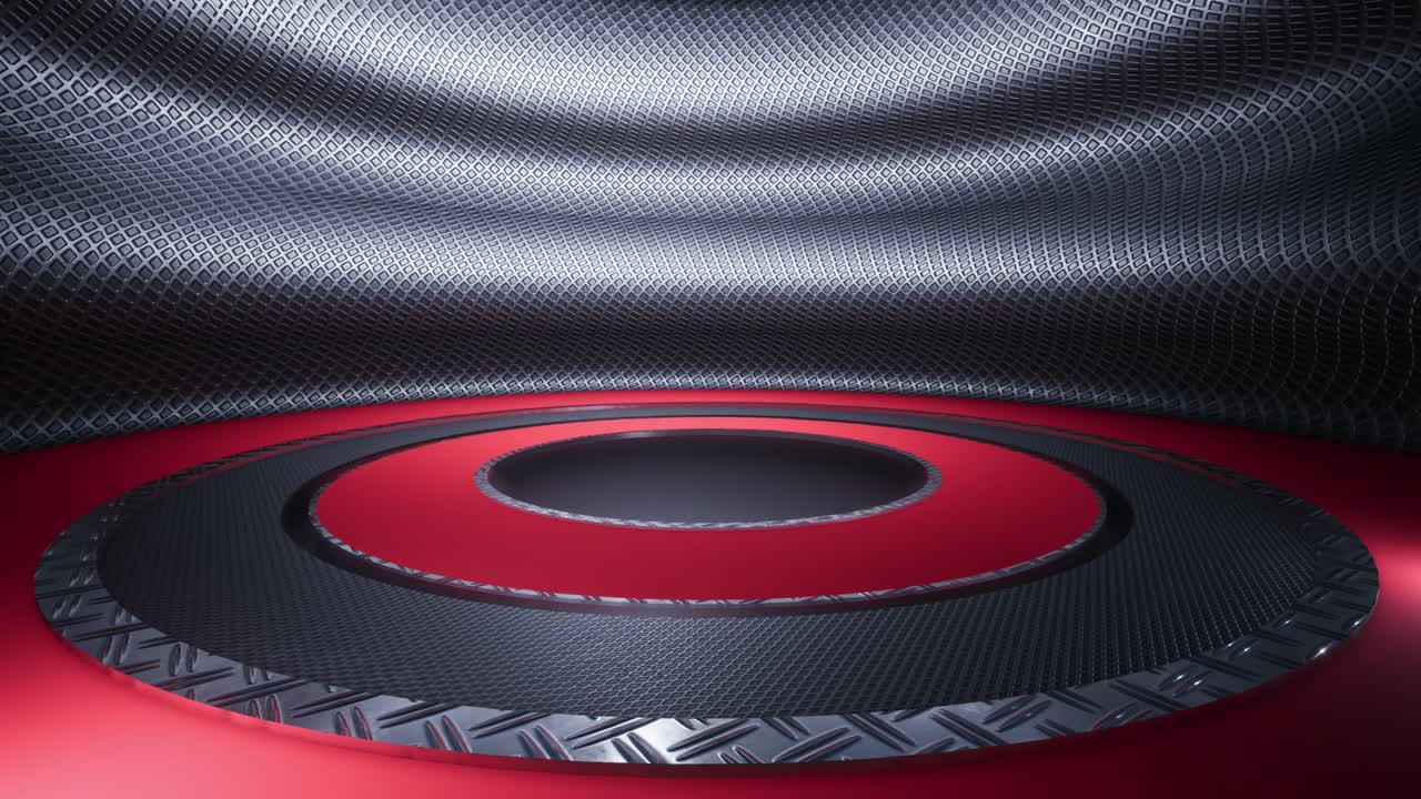 plataforma red redonda, exhibición de productos. animación en 3d