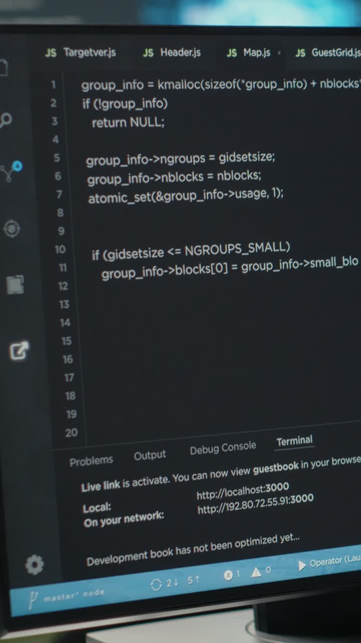 Vertical video PCs on office desk used to design and implement deep learning algorithms
