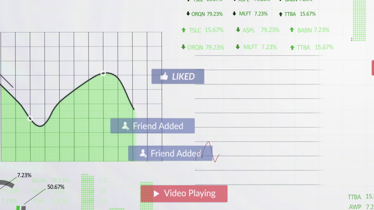 Animation of data processing over white background