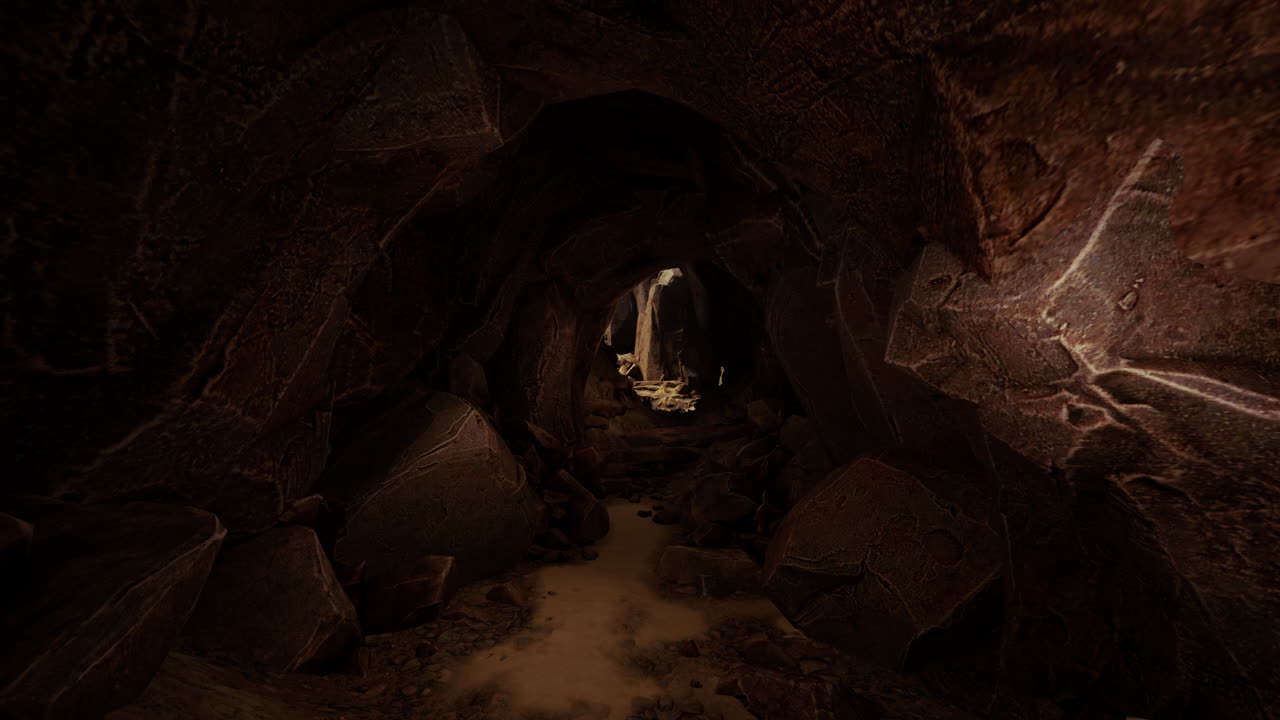 el pasaje oscuro y misterioso de la cueva