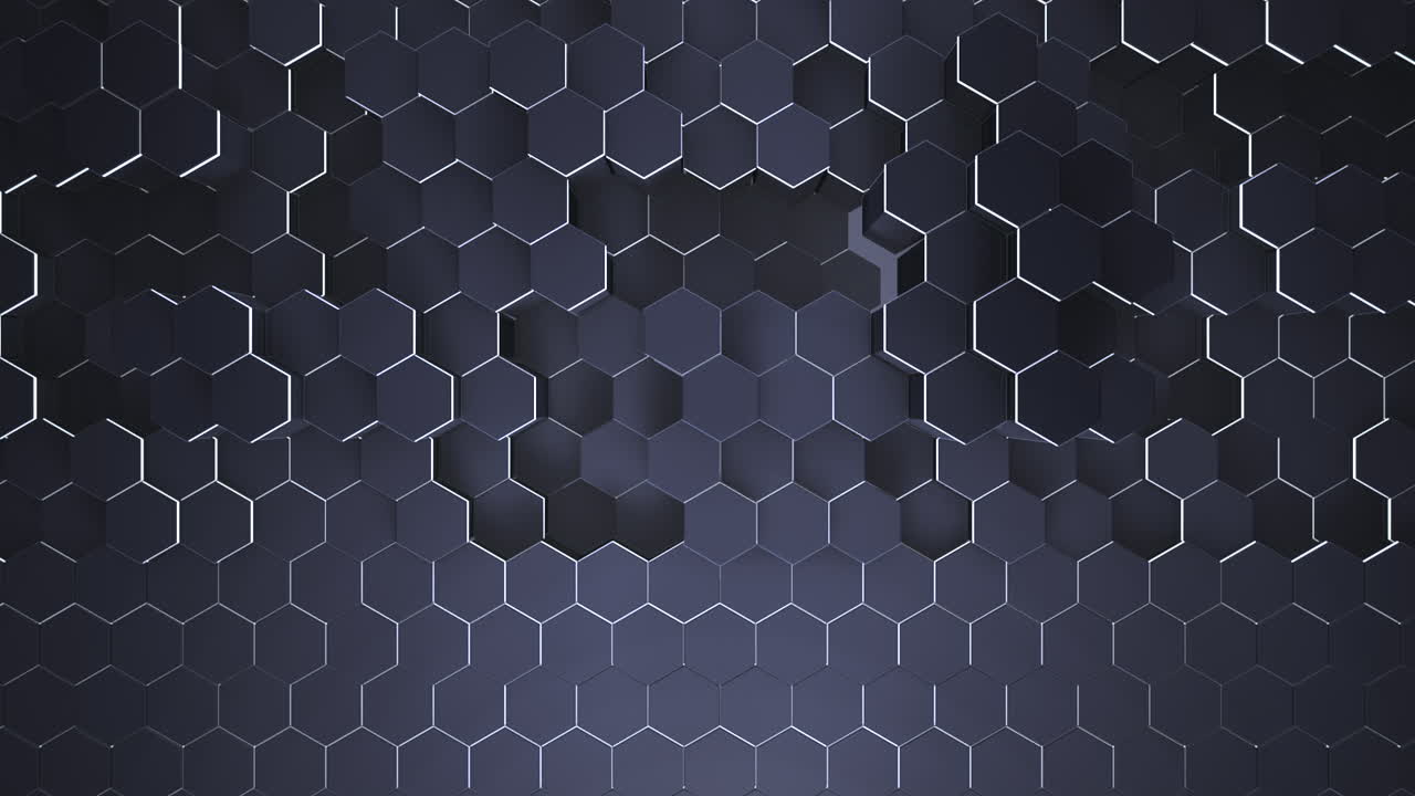 fondo de cuadrícula hexagonal negro oscuro de movimiento 12